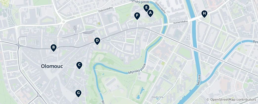 Map of Historic Churches of Olomouc