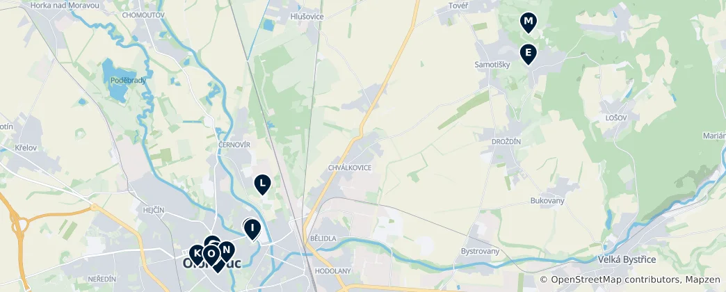 Map of Olomouc Essentials
