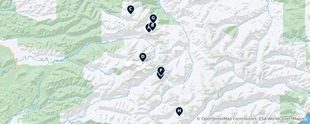 Map of Olympic Mountain Peaks