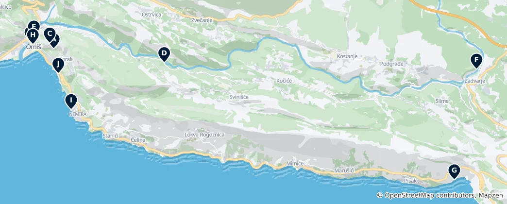 Mapa Grad Omiš Essentials