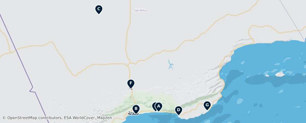 Historic Sites of Dhofar — Карта