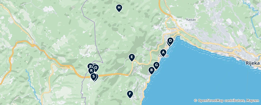 Mappa di Opatija Heritage Art
