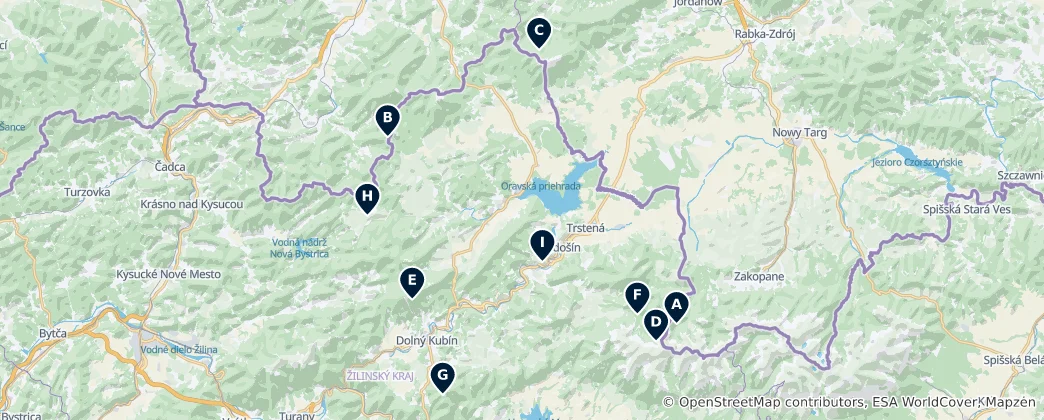 Map of Alpine Huts & Mountain Shelters