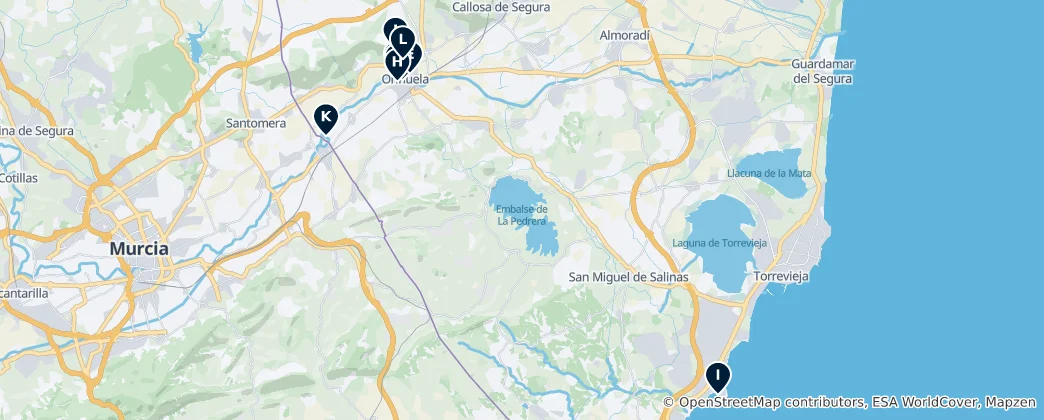 Mapa Orihuela's Absolute Essentials