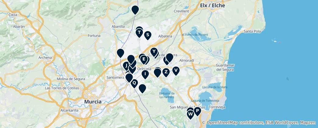 Mapa Parks, Views, and Squares