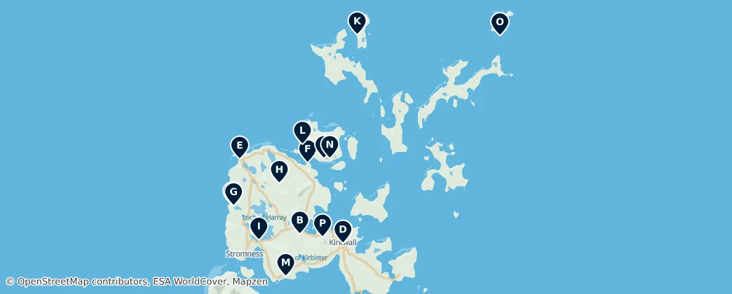 Map of Archaeological Wonders of Orkney