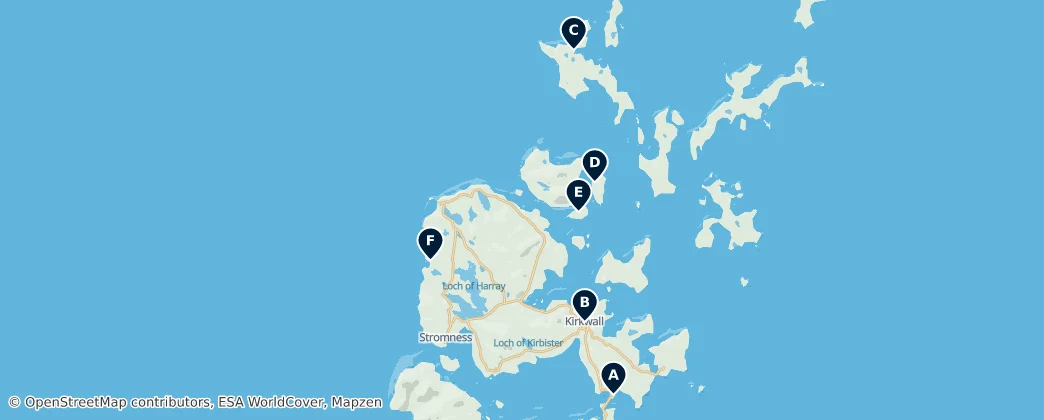 Carte de Historic Churches of Orkney
