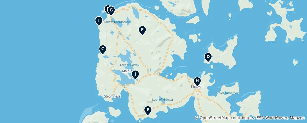 Map of Historic Structures of Orkney