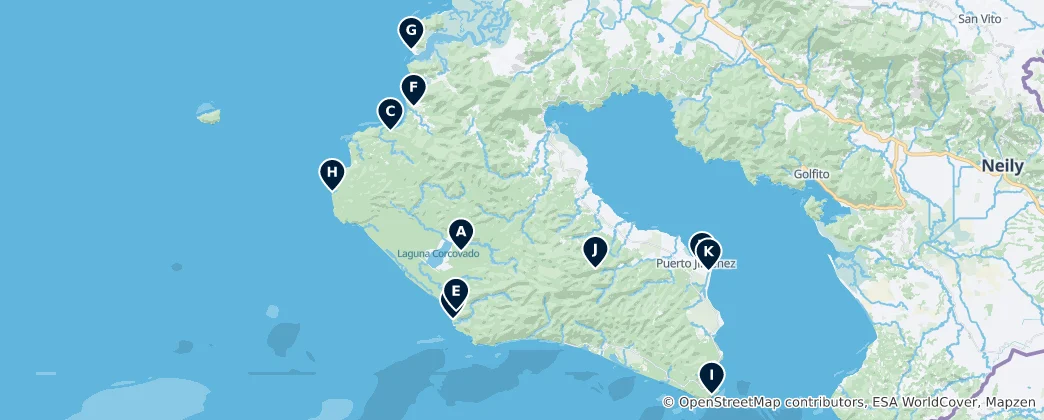 Mapa Península de Osa: The Absolute Essentials