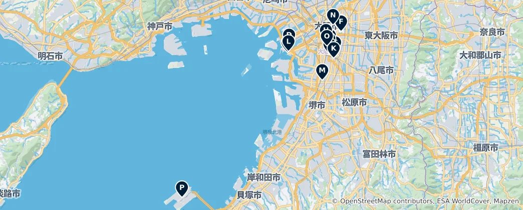 Mapa Osaka Prefecture's Absolute Essentials