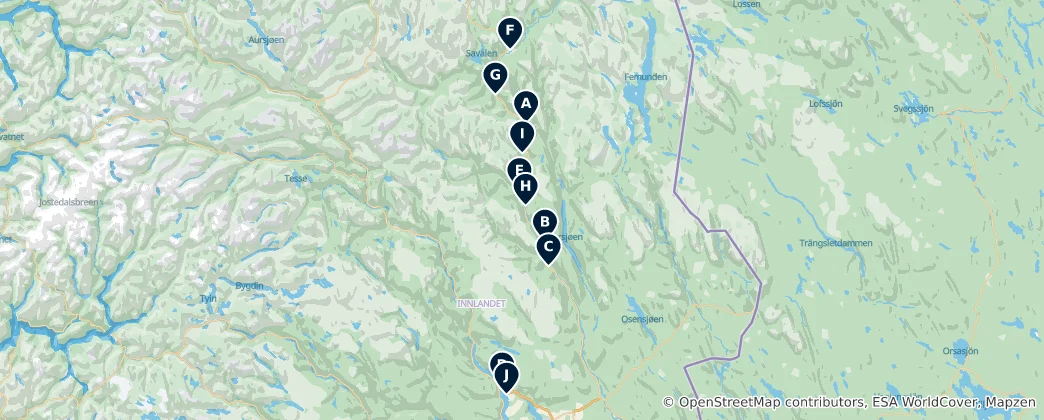 Térkép: Østerdalen Essentials