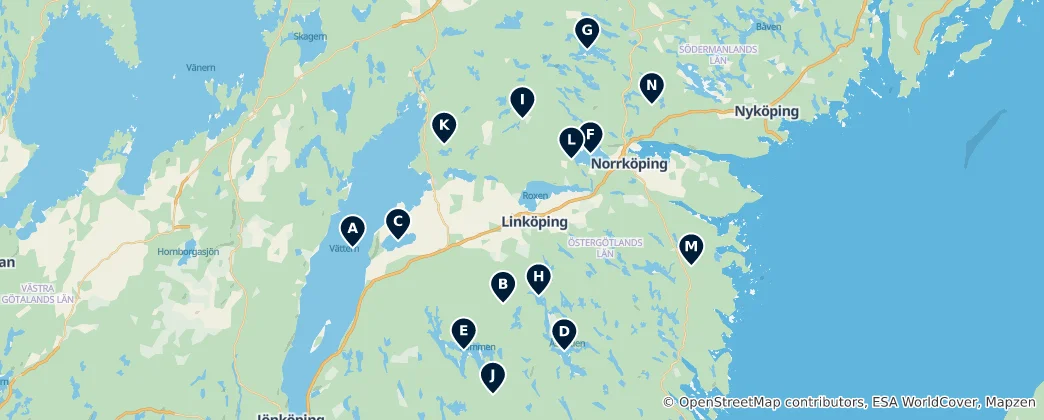 Mappa di Swedish Natural Wonders