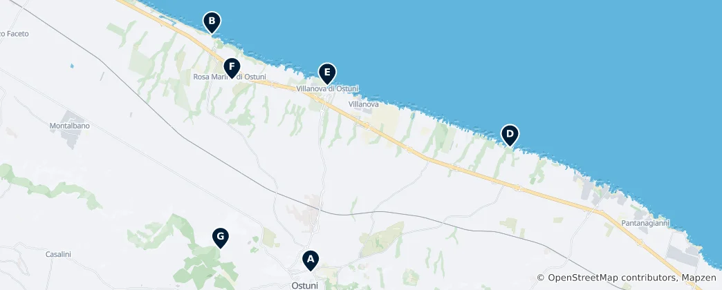 Mapa Puglia's Historic Monuments