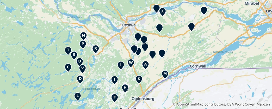 Mappa di Ottawa's Churches and Worship Sites
