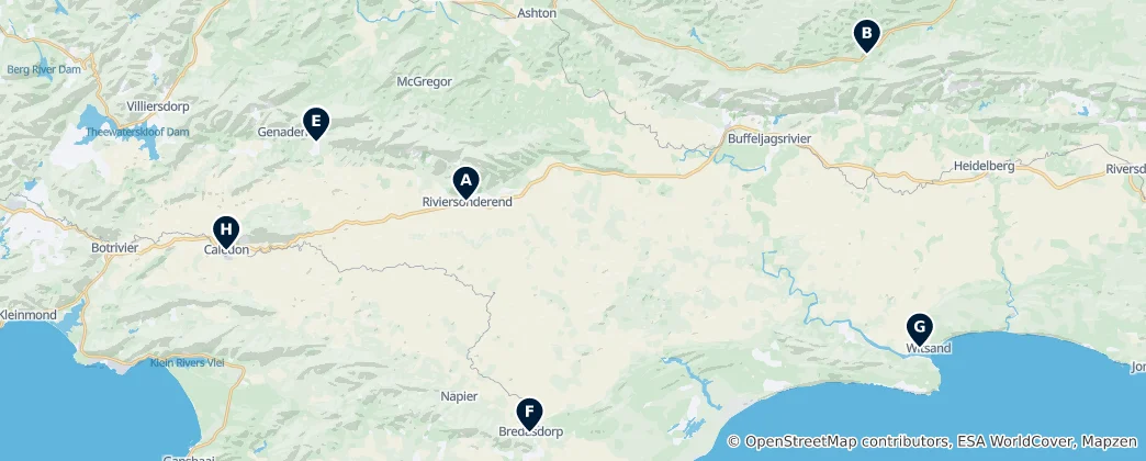 Carte de Historic Overberg Churches