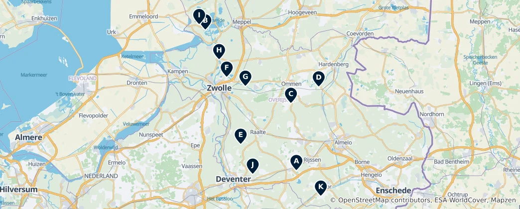Carte de Camping and Caravanning