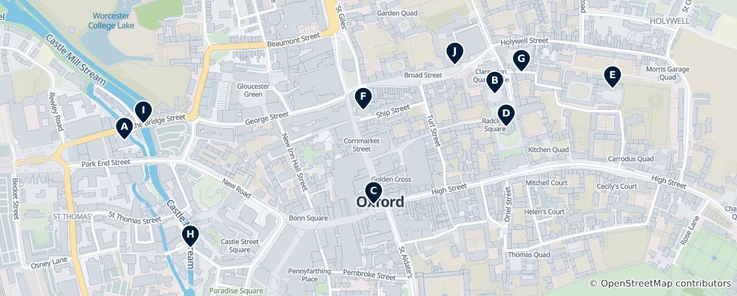 Map of Historic Oxford Landmarks