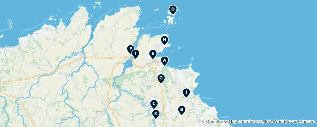 Mapa Historic Churches and Abbeys