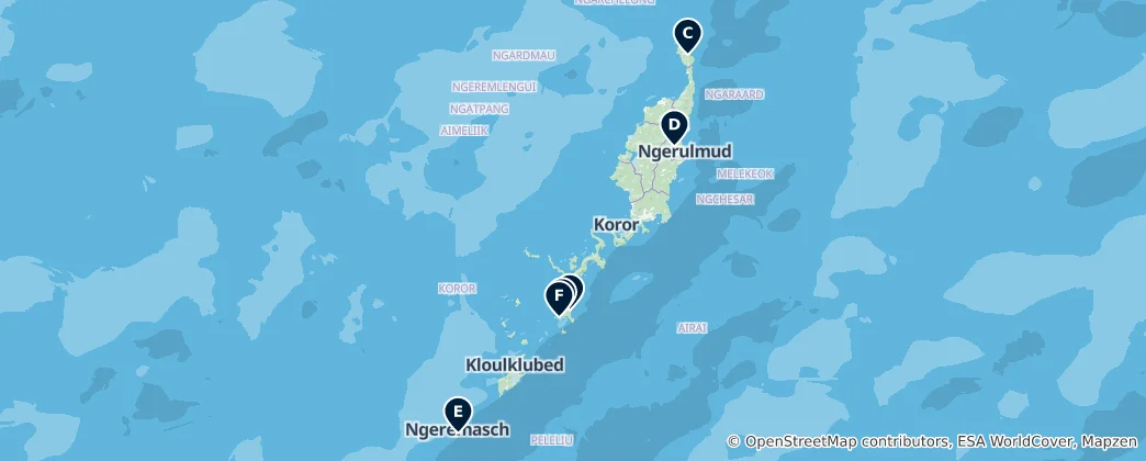 Map of Palau's Hidden Lakes & Ruins