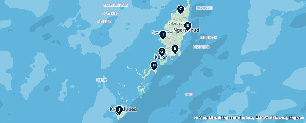 Mapa Palau's Must-See Landmarks