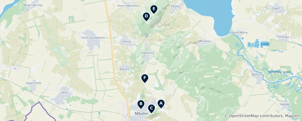 Best Pálava Viewpoints 지도