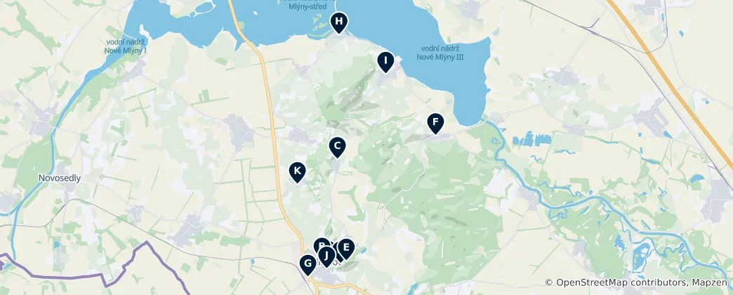 Carte de Religious Sites in Pálava