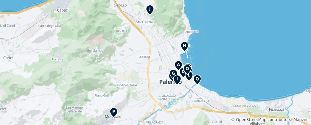 Mapa Palermo Museums & Galleries