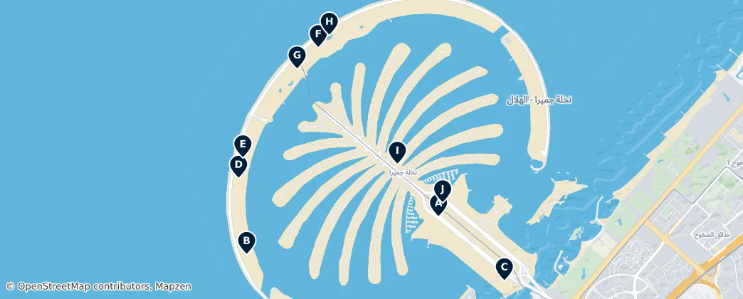 Map of Palm Jumeirah Luxury Escapes