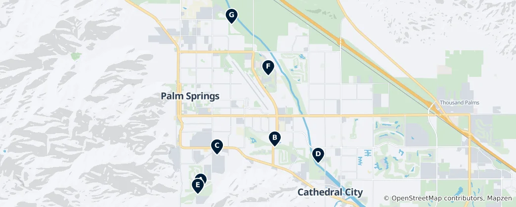 Map of Desert Golf Destinations
