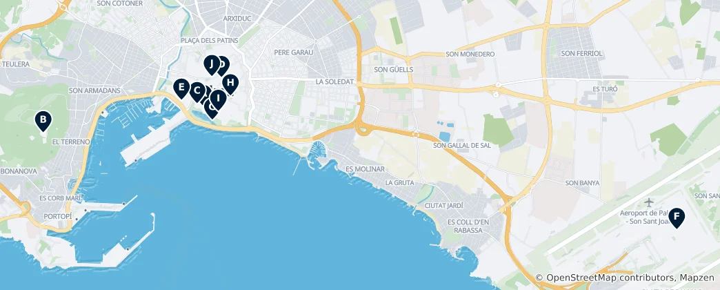 Mapa Palma's Unmissable Icons