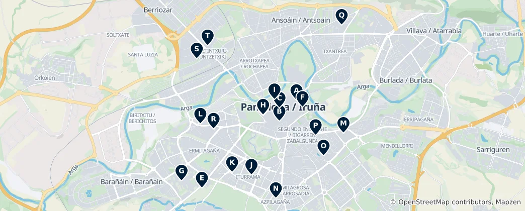Mappa di I Luoghi Sacri di Pamplona