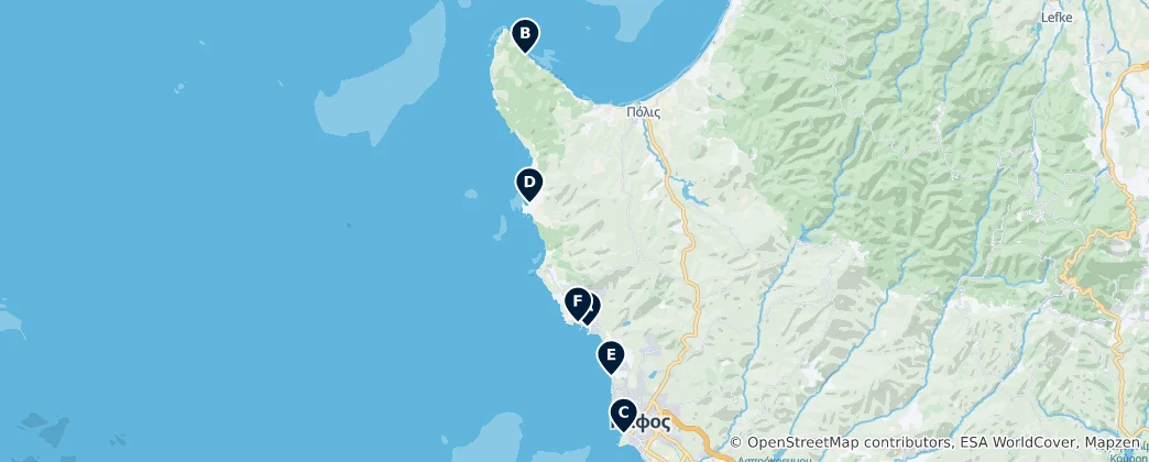 Map of Beautiful Beaches