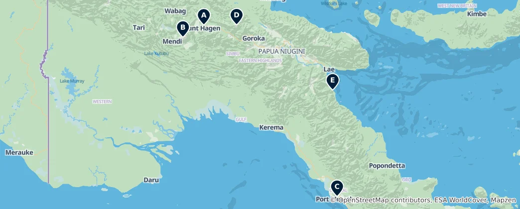 Map of Papua New Guinea Essentials