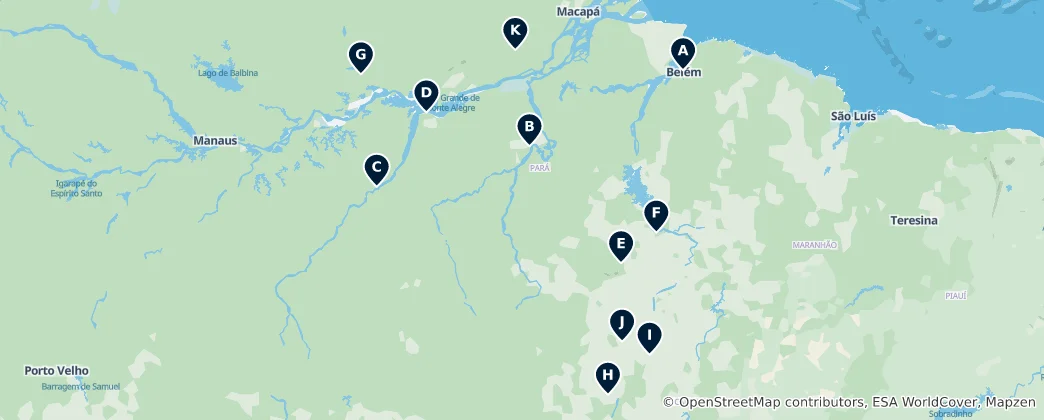 Térkép: Regional Airports of Pará
