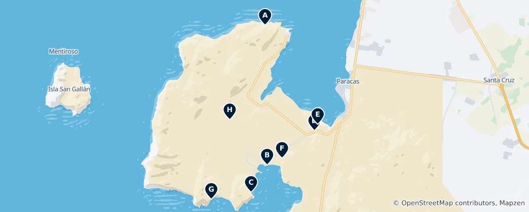 Paracas Peninsula Essentials Haritası