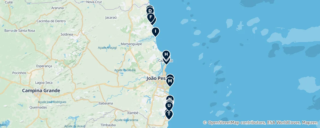 Mapa Beautiful Sandy Beaches