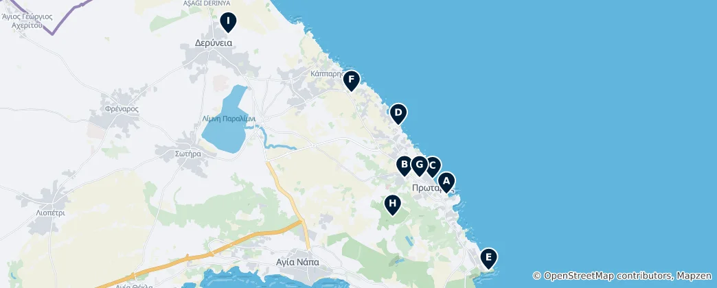 Mapa Paralimni Must-Sees