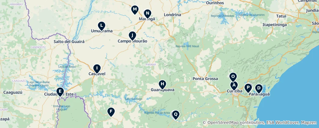 Mapa Notable Religious Sites