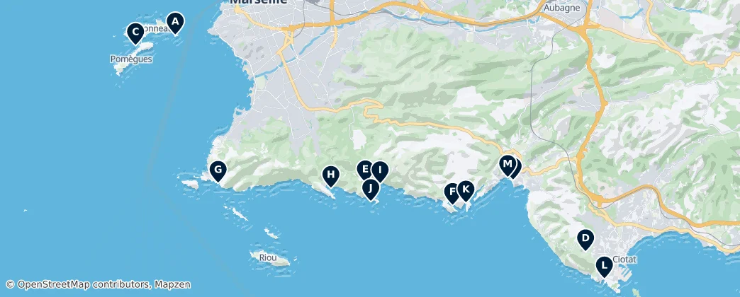 Mapa Parc national des Calanques (cœur) Essentials