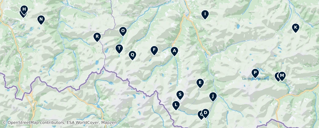 Mapa Lakes and Waterfalls