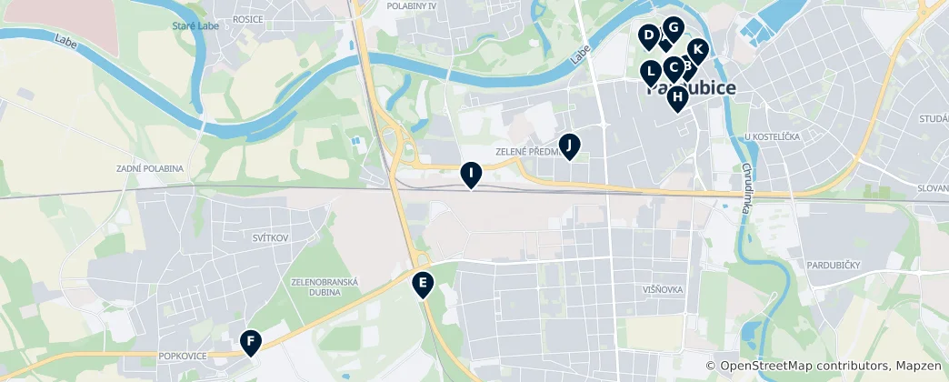 Map of Pardubice Unmissables