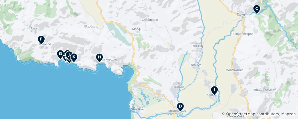Karte von Parga Unmissables