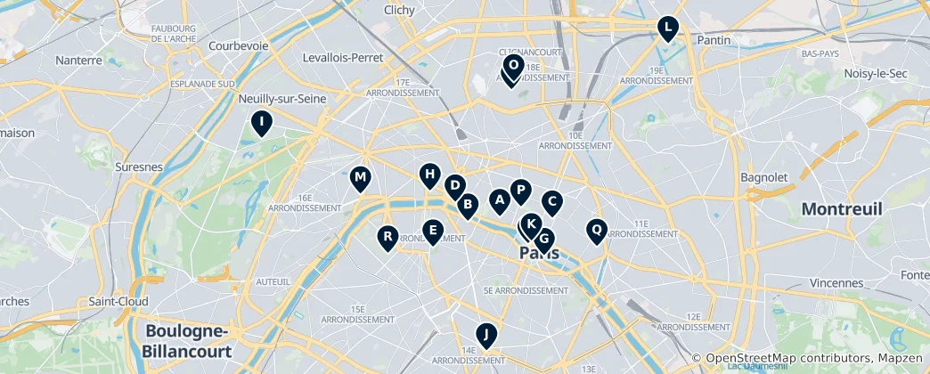 Mapa Sztuka i Muzea Paryża