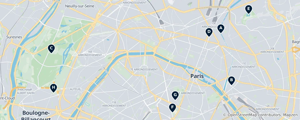 Térkép: Parisian Hidden Gems