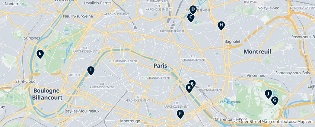 Map of Sports & Iconic Venues