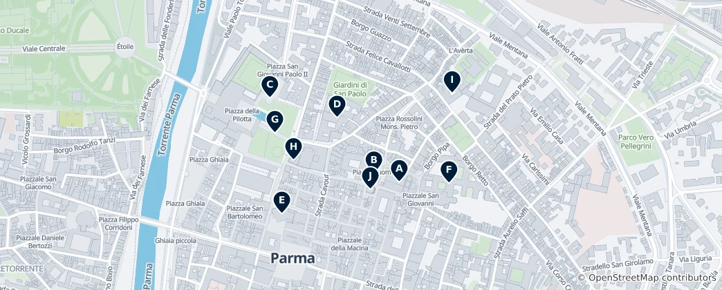 Karte von Parma's Unmissable Treasures