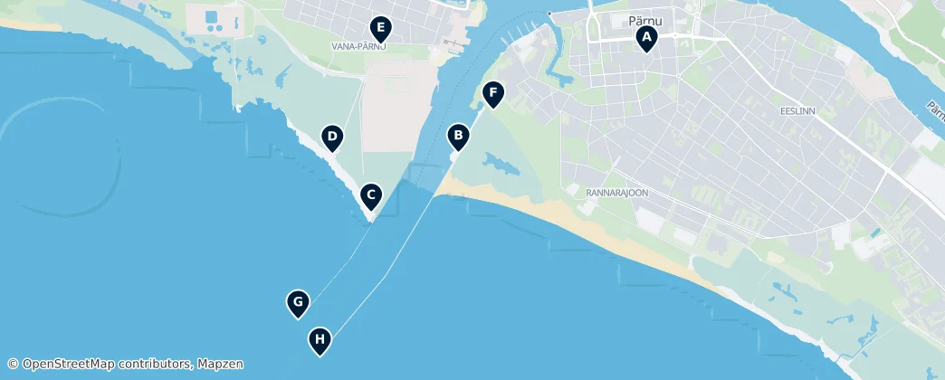 Karte von Lighthouses and Towers of Pärnu