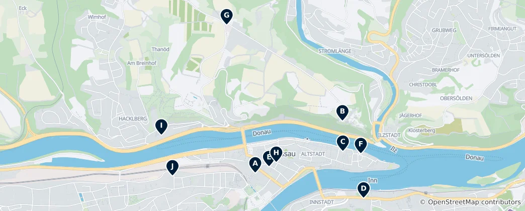 Map of Bavarian Cuisine in Passau