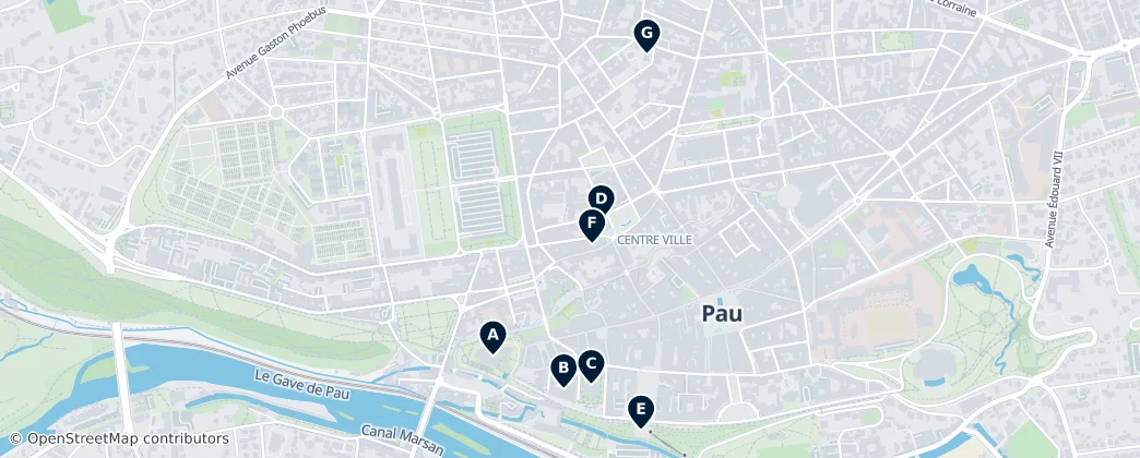 Map of Historic Heritage of Pau