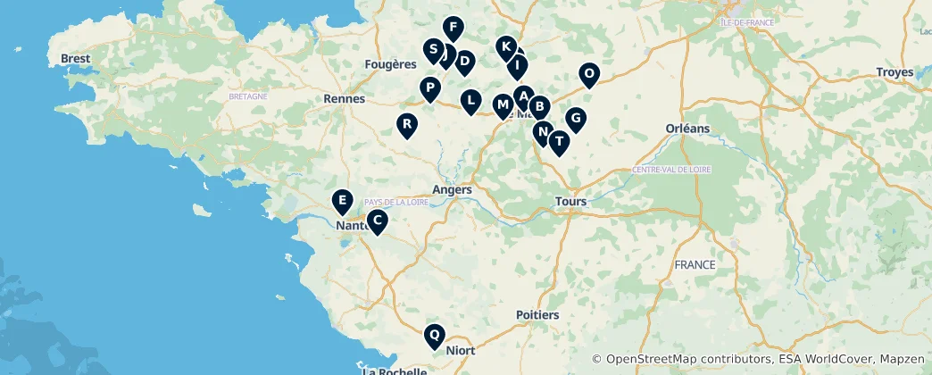 Mapa French Religious Heritage